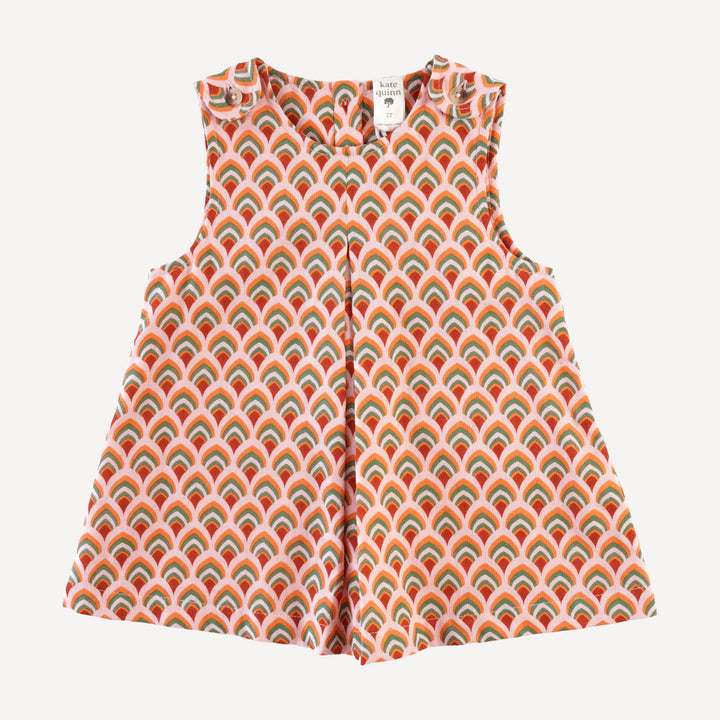 sleeveless button tab top + bike short set | modern feather | organic cotton gauze