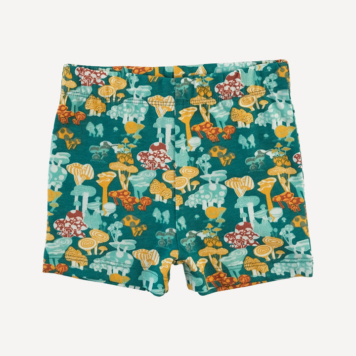 retro flutter tee + bike short set | magic mushrooms | organic cotton jersey