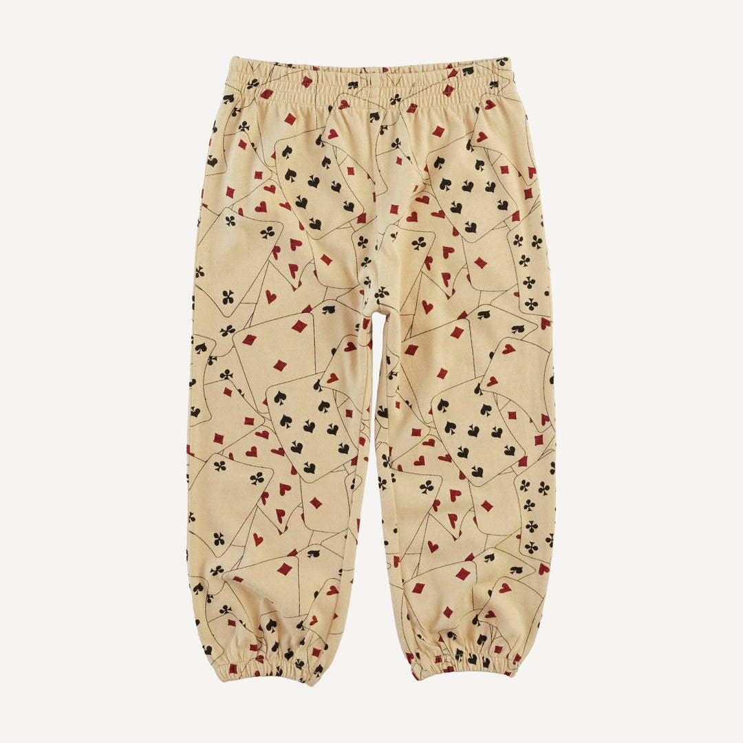 short sleeve relaxed jogger set | playing cards | organic cotton jersey