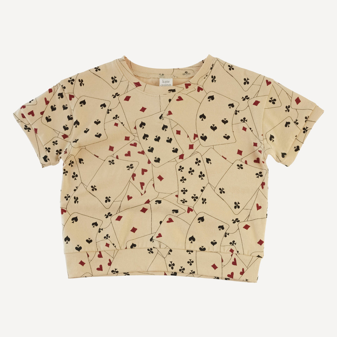 short sleeve relaxed jogger set | playing cards | organic cotton jersey