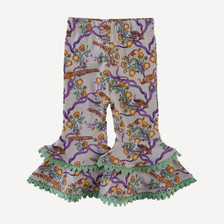 laced anne pant | chinoiserie peacock | organic cotton jersey