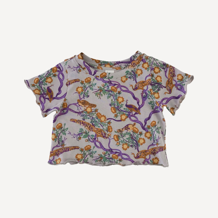 short sleeve jade set | chinoiserie peacock | organic cotton jersey