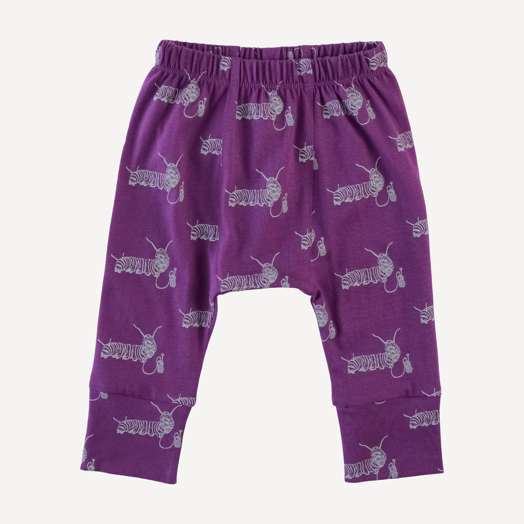 classic panda pant | plum caterpillar | organic cotton jersey
