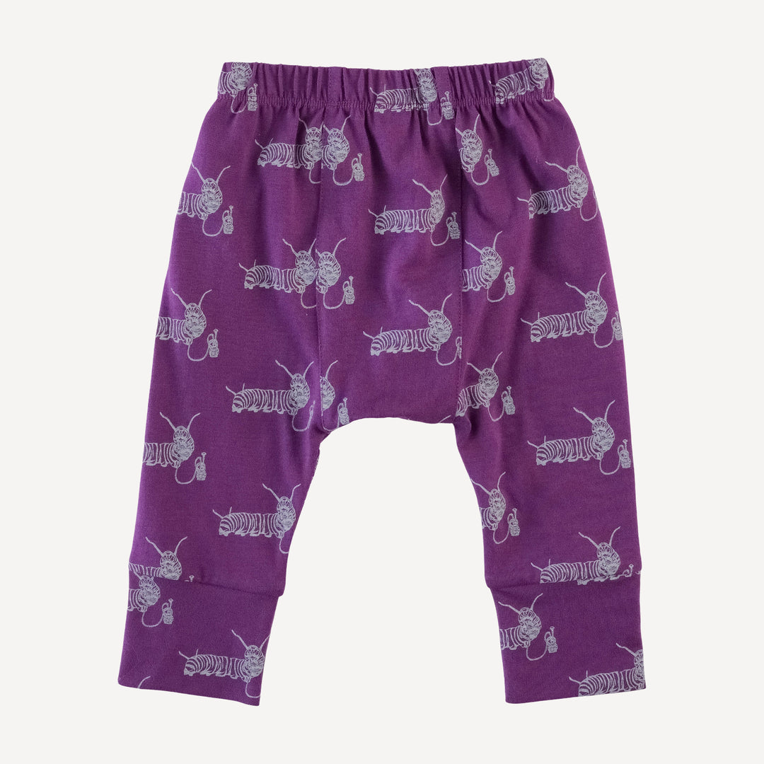 classic panda pant | plum caterpillar | organic cotton jersey
