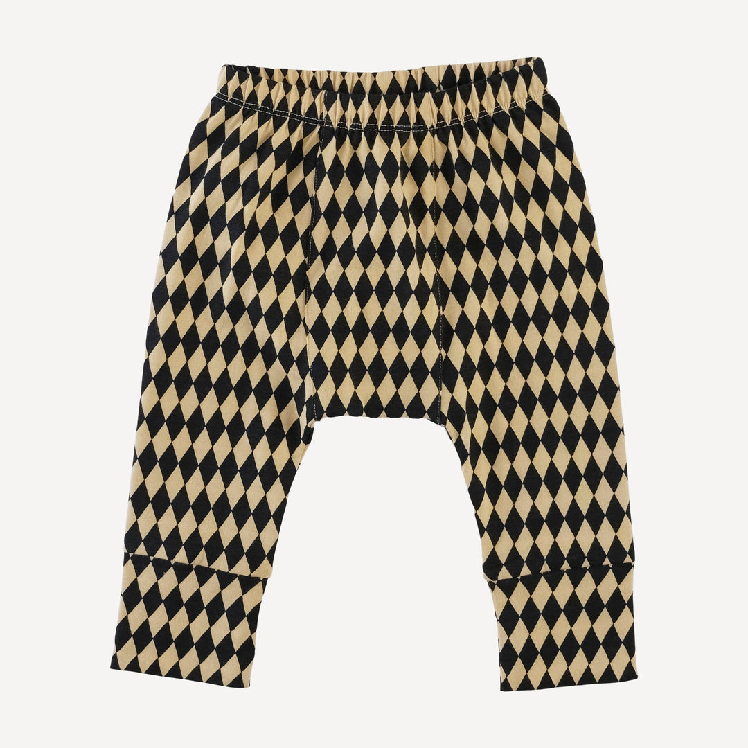 classic panda pant | black harlequin | organic cotton jersey