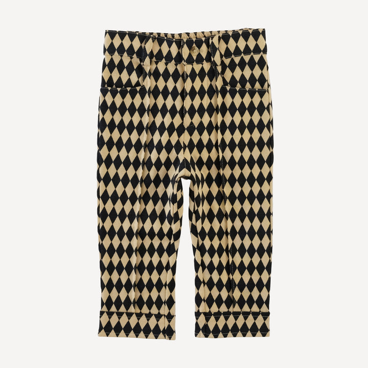 pintuck pant | black harlequin | organic cotton jersey