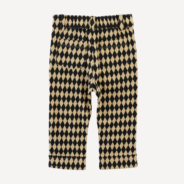 pintuck pant | black harlequin | organic cotton jersey