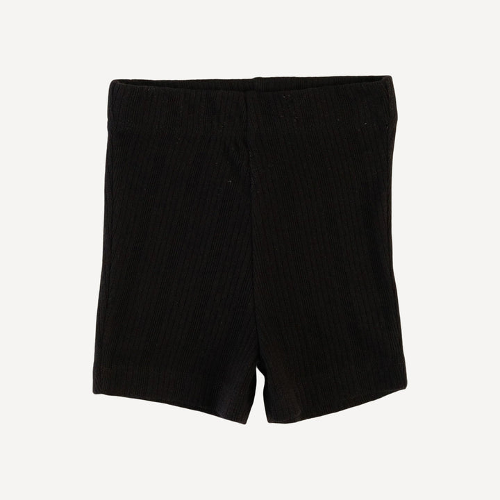 bike short | black | organic cotton multi rib