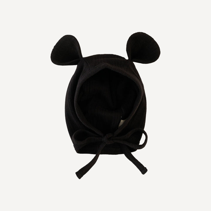 bear hat | black | organic cotton multi rib