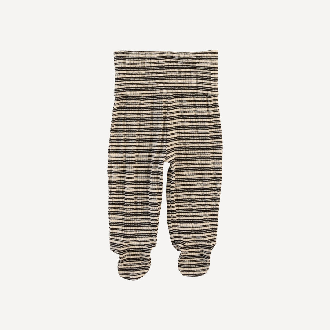 wrap layette set | black stripe | organic cotton multi rib