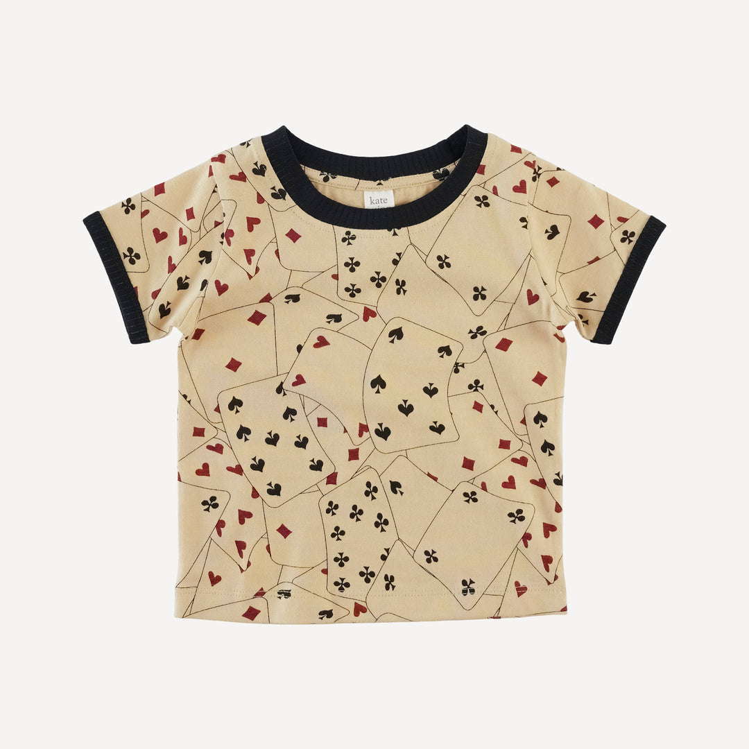 short sleeve ringer tee | playing cards | organic cotton jersey