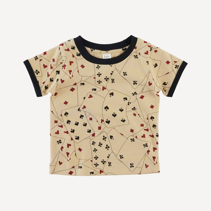 short sleeve ringer tee | playing cards | organic cotton jersey