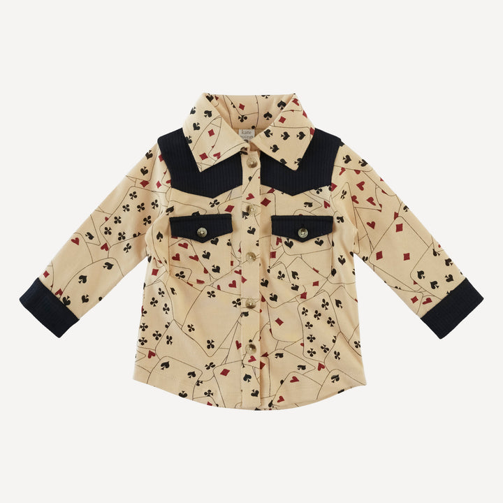 long sleeve cowboy shirt | playing cards | organic cotton jersey
