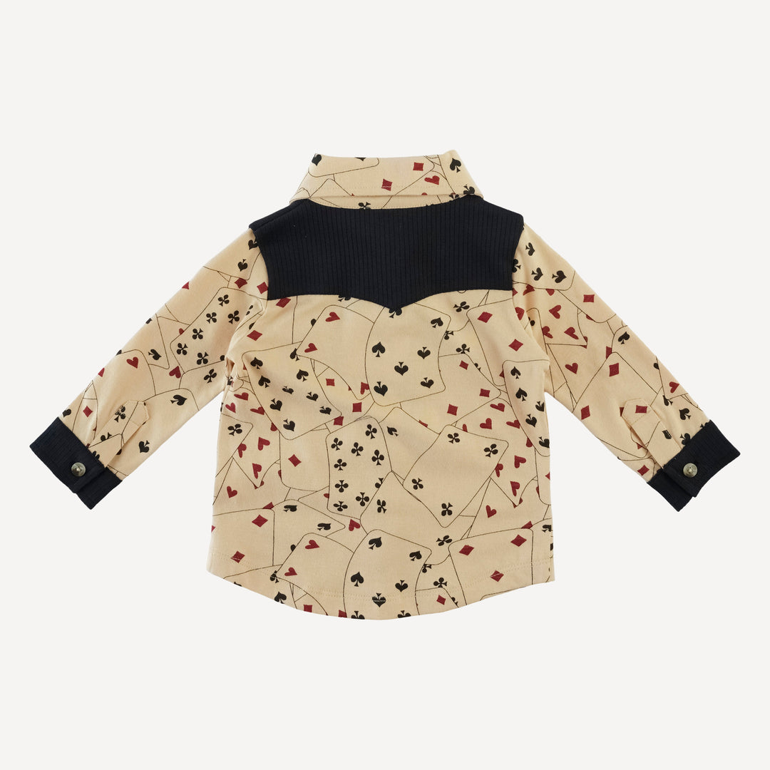 long sleeve cowboy shirt | playing cards | organic cotton jersey