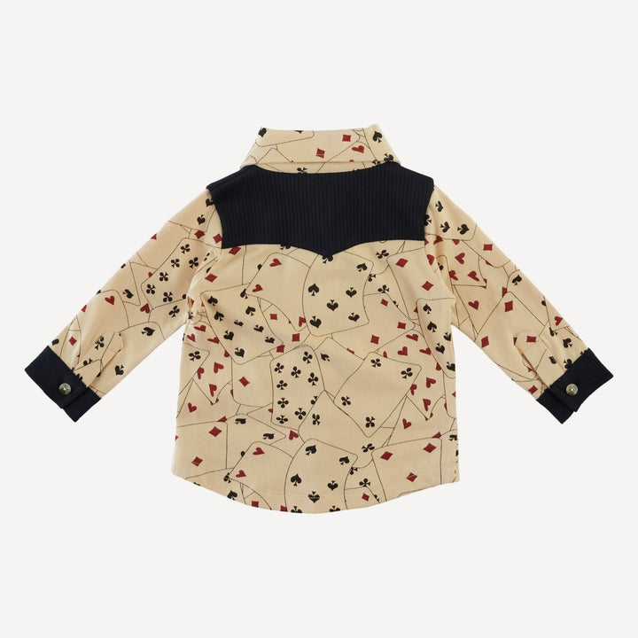 long sleeve cowboy shirt | playing cards | organic cotton jersey