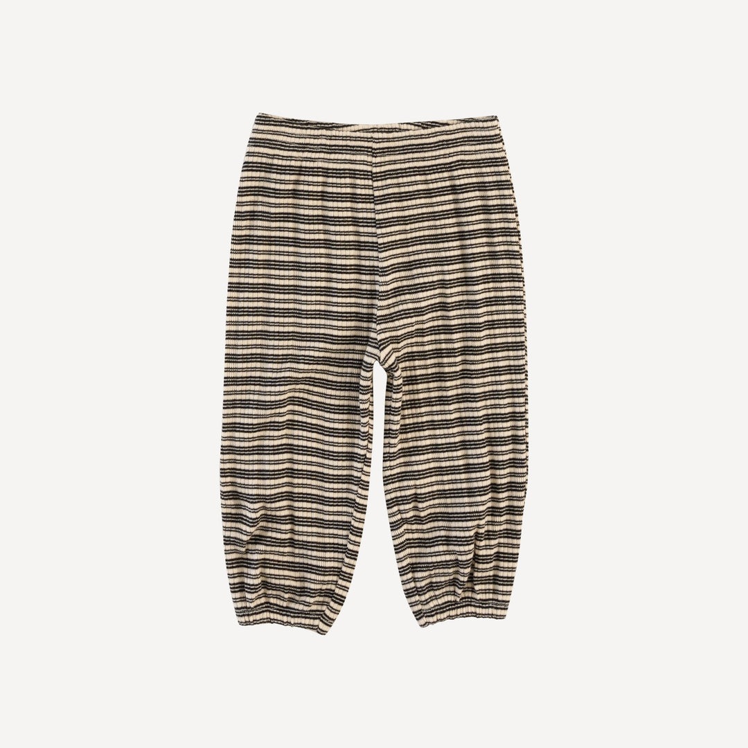 long sleeve relaxed jogger set | black stripe | organic cotton multi rib