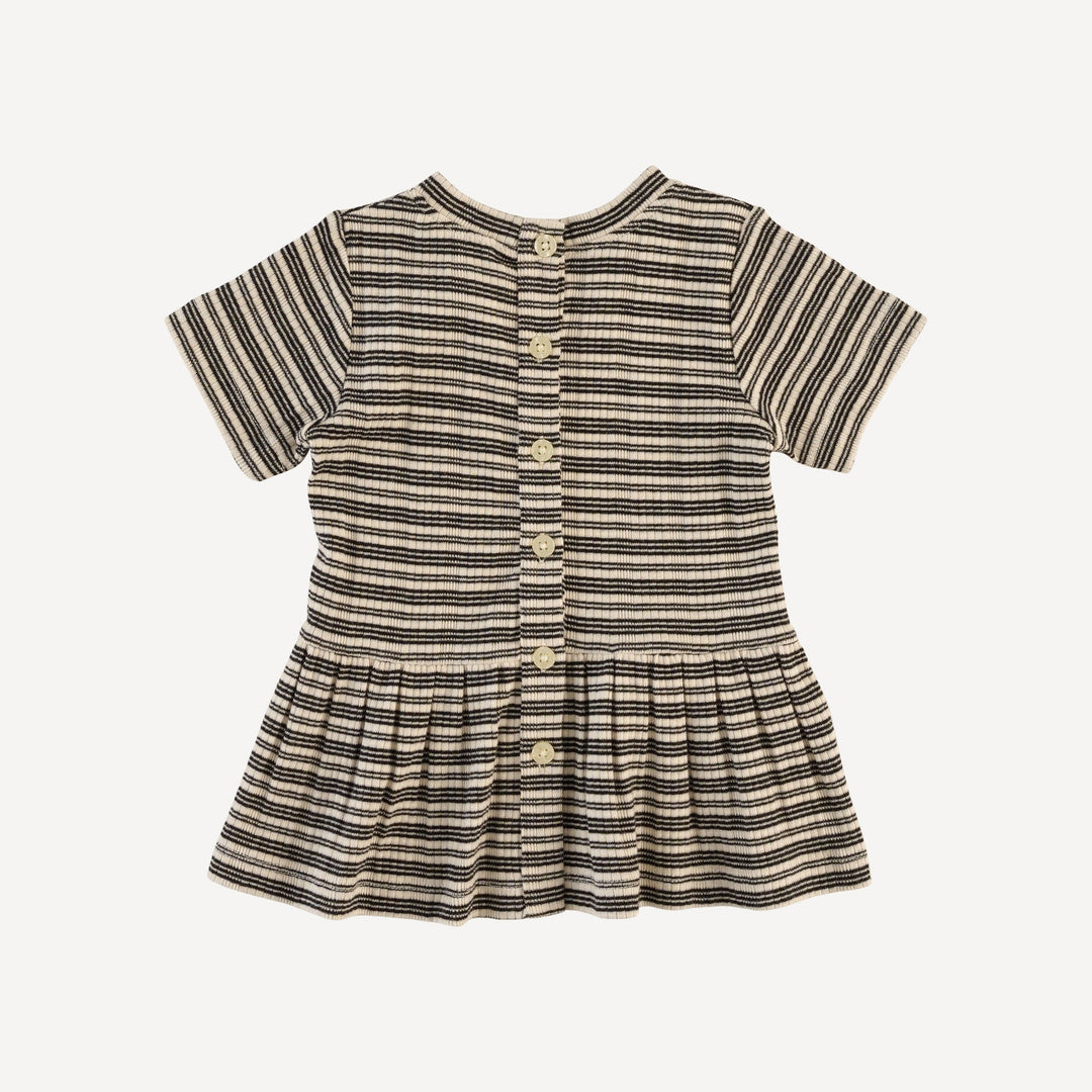 short sleeve kate top | black stripe | organic cotton multi rib