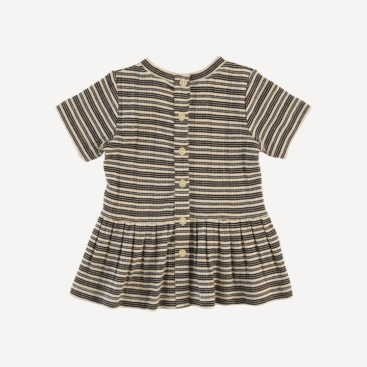 short sleeve kate top | black stripe | organic cotton multi rib