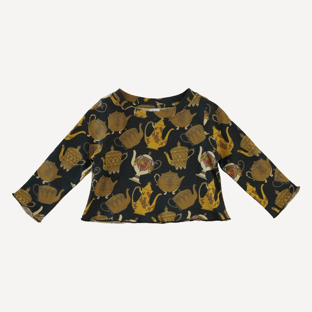 long sleeve jade set | gold teapots | organic cotton jersey