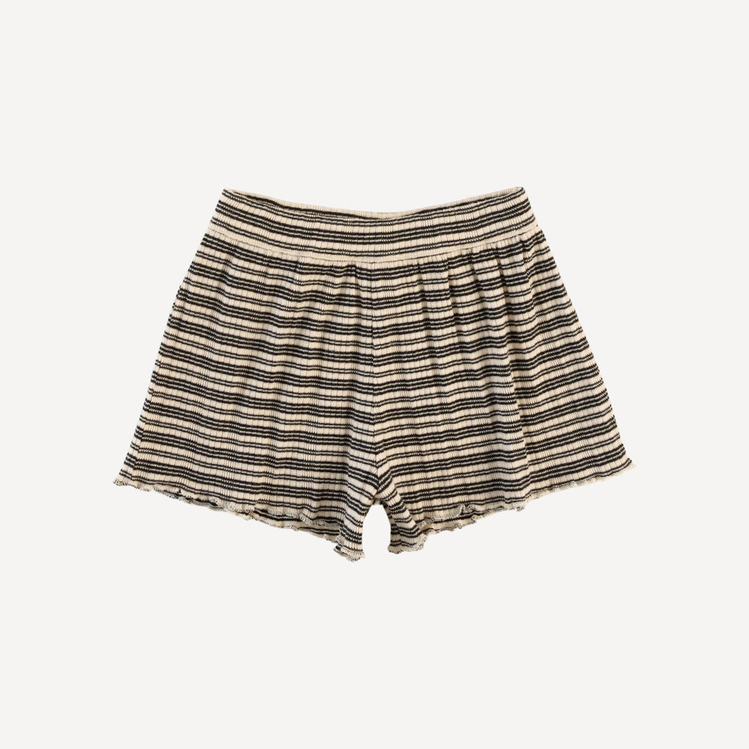 jade short set | black stripe | organic cotton multi rib