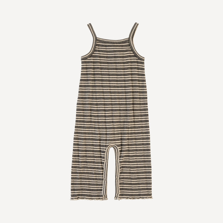 lettuce tank romper | black stripe | organic cotton multi rib