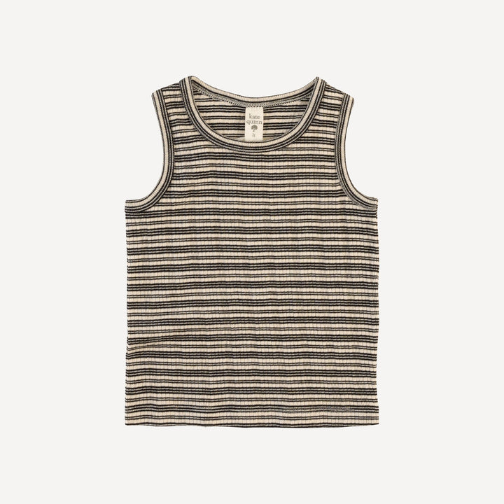 racerback tank | black stripe | organic cotton multi rib