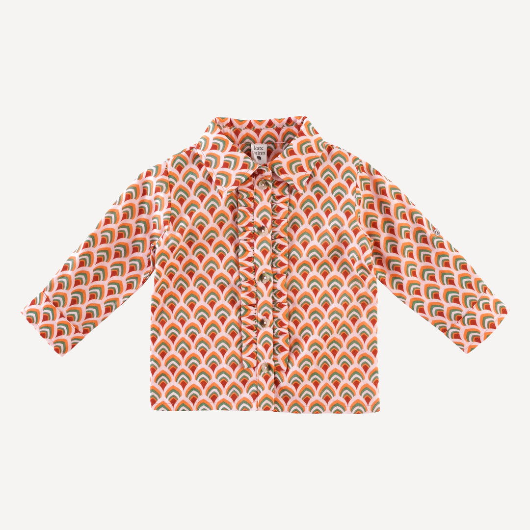 long sleeve rolled tuxedo shirt | modern feather | organic cotton gauze