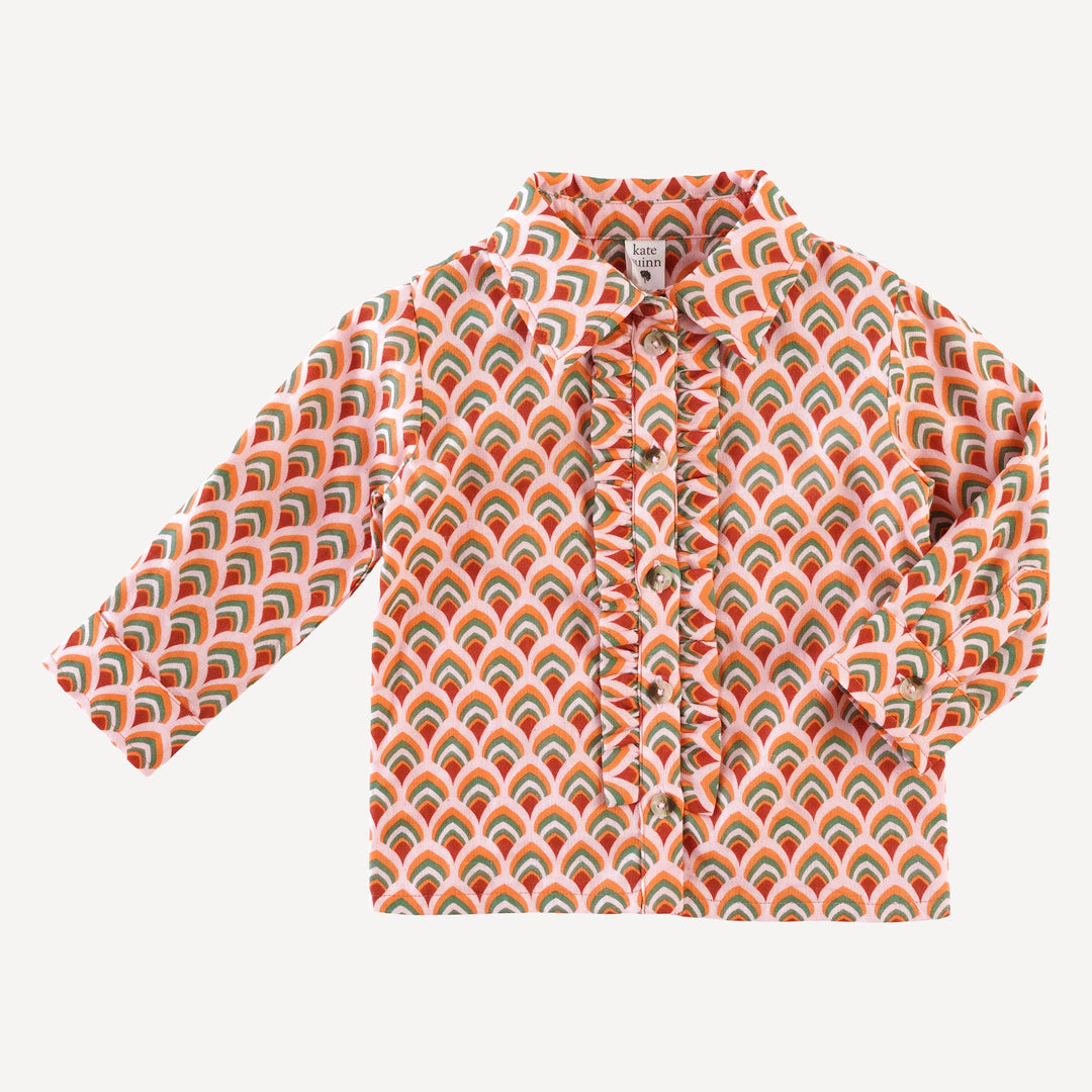 long sleeve rolled tuxedo shirt | modern feather | organic cotton gauze