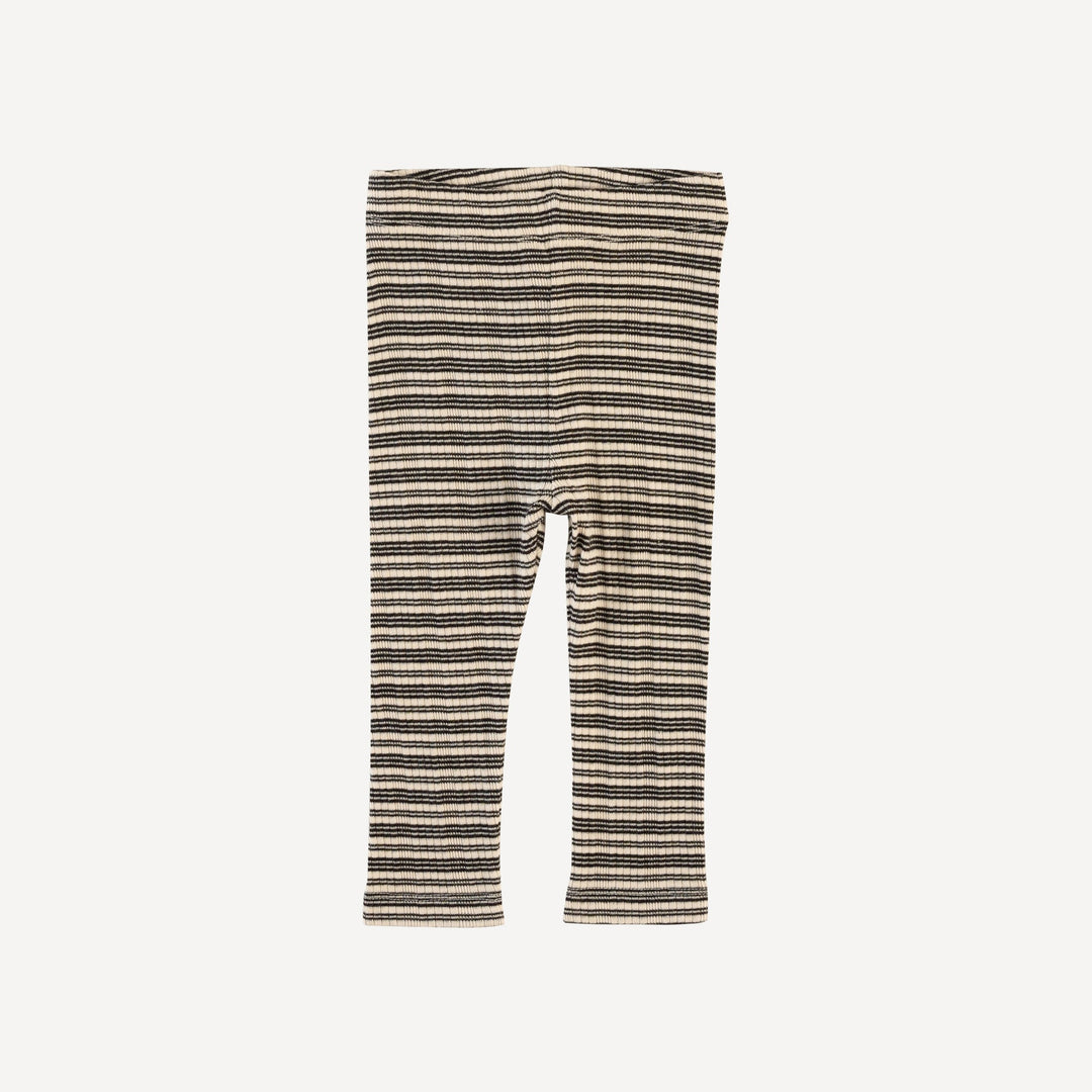 classic skinny legging | black stripe | organic cotton multi rib