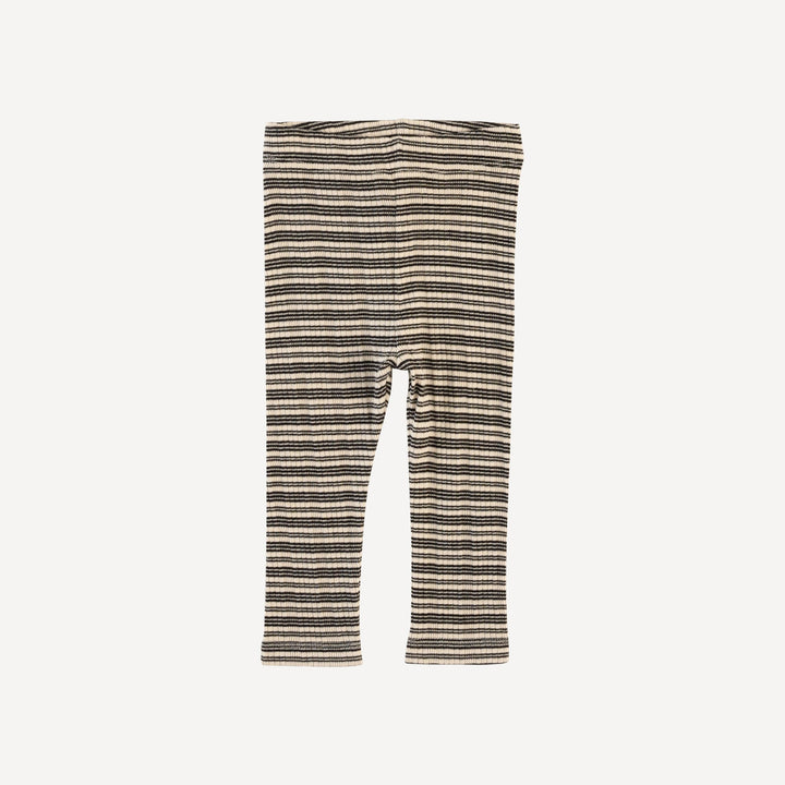 classic skinny legging | black stripe | organic cotton multi rib