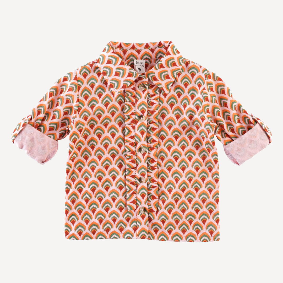 long sleeve rolled tuxedo shirt | modern feather | organic cotton gauze