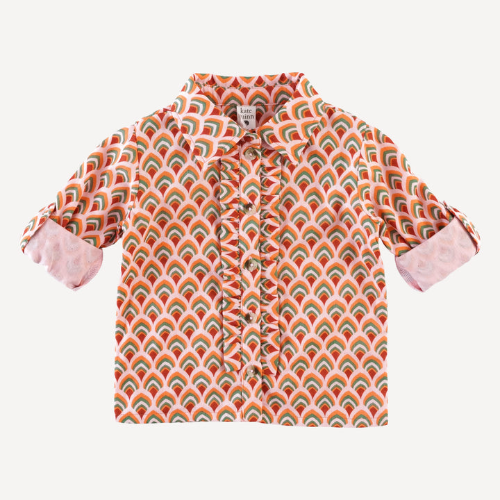 long sleeve rolled tuxedo shirt | modern feather | organic cotton gauze