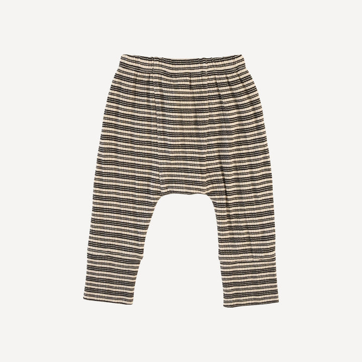 classic panda pant | black stripe | organic cotton multi rib