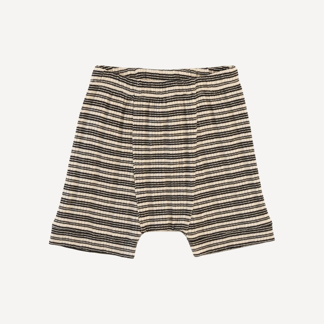 classic panda short | black stripe | organic cotton multi rib