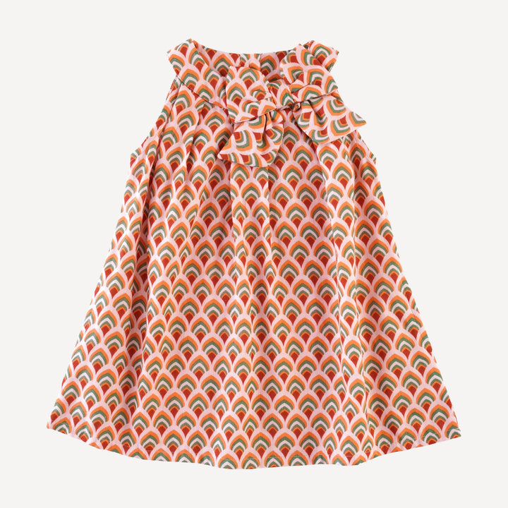 sleeveless pleated bow dress | modern feather | organic cotton gauze