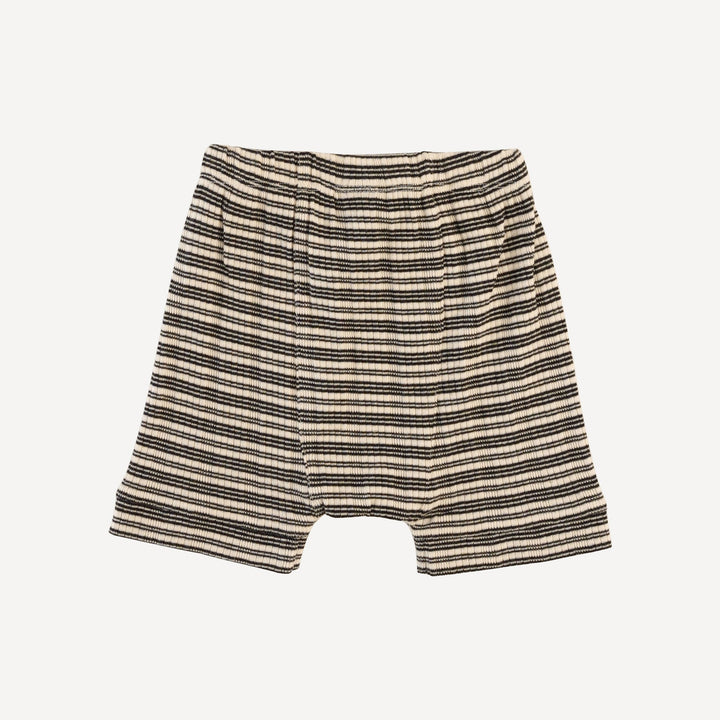 classic panda short | black stripe | organic cotton multi rib