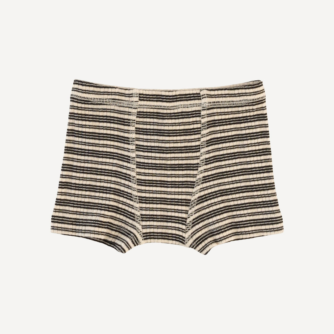 boxer | black stripe | organic cotton multi rib