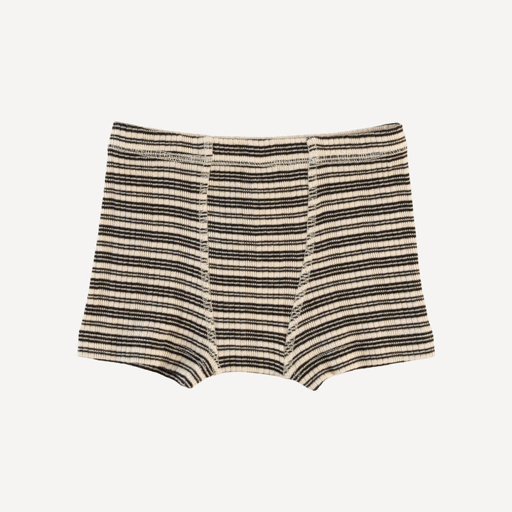 boxer | black stripe | organic cotton multi rib