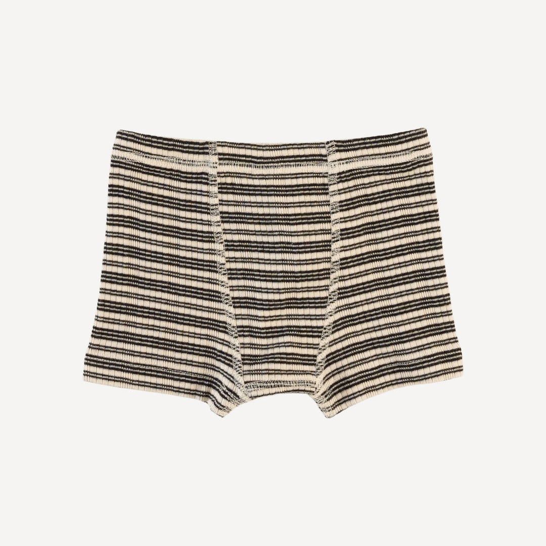 boxer | black stripe | organic cotton multi rib