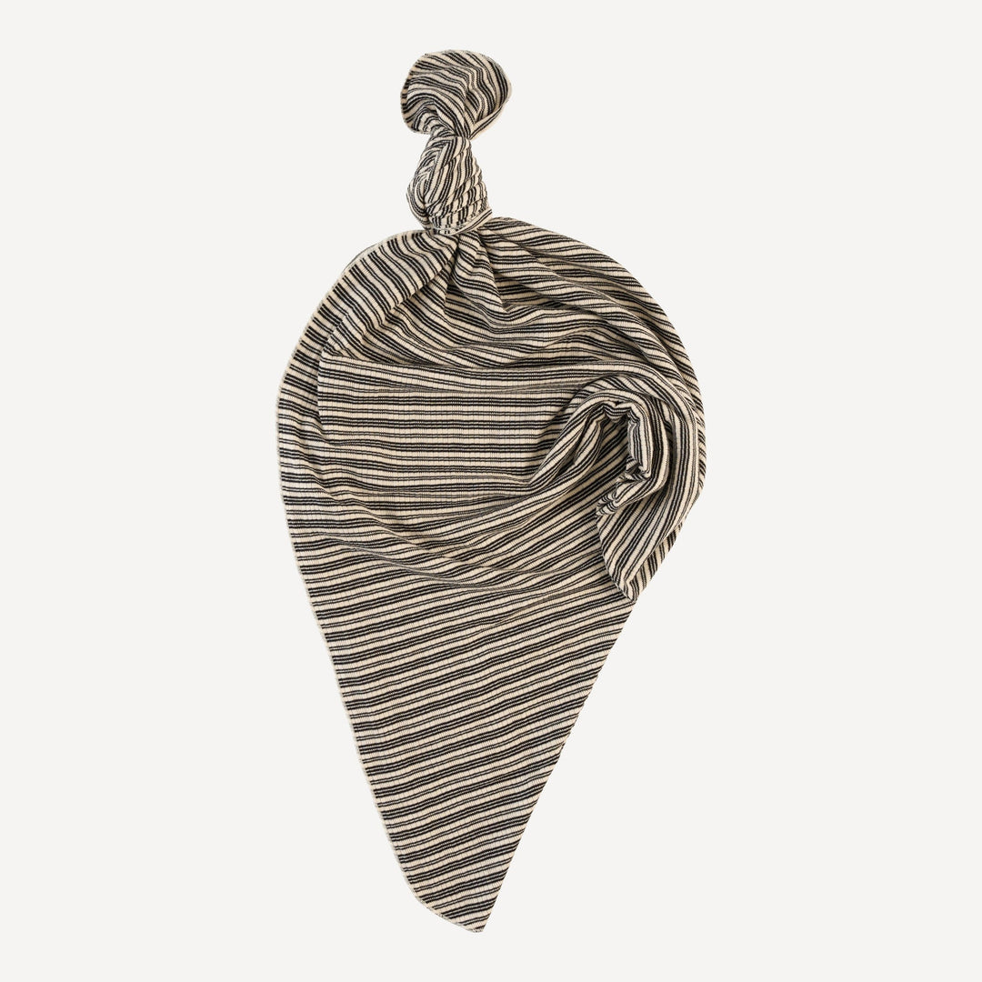 single layer blanket | black stripe | organic cotton multi rib