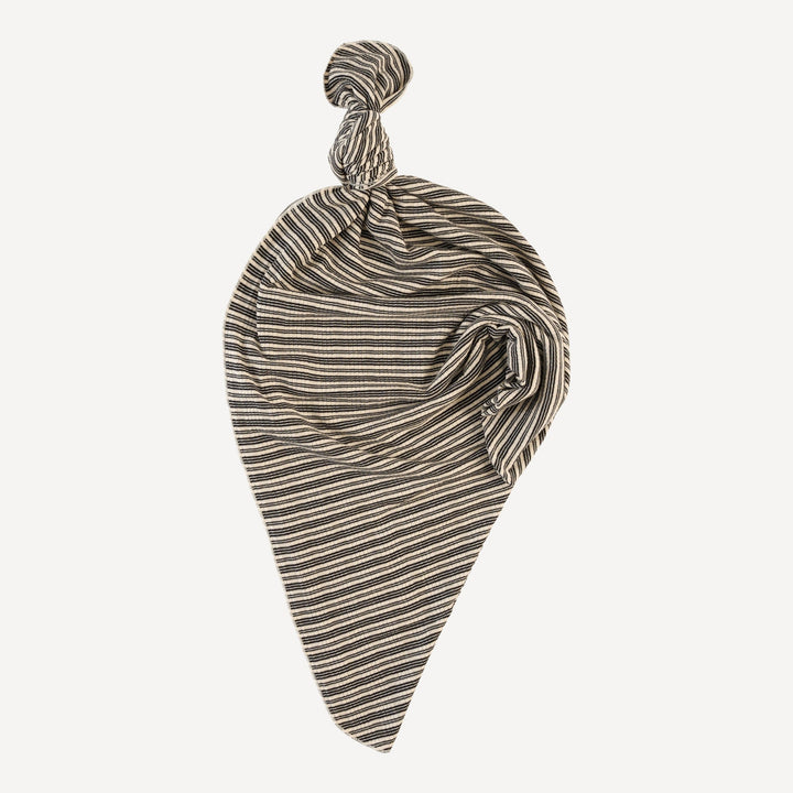 single layer blanket | black stripe | organic cotton multi rib