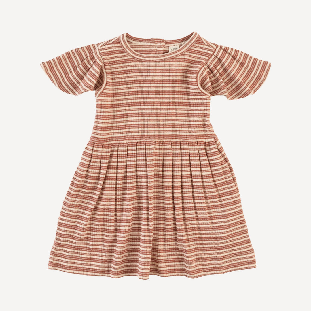 colette dress | rust stripe | organic cotton multi rib
