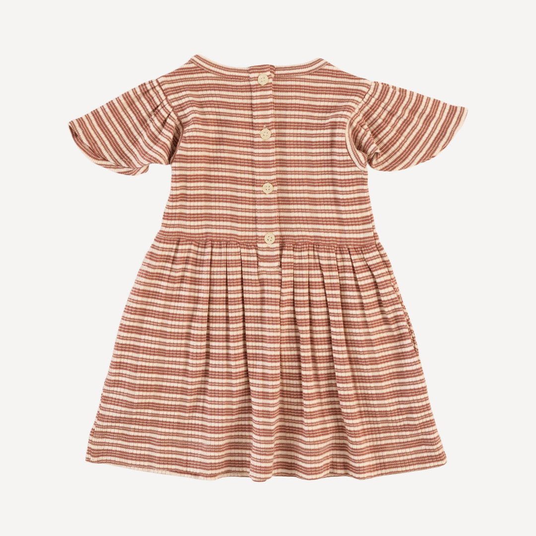 colette dress | rust stripe | organic cotton multi rib