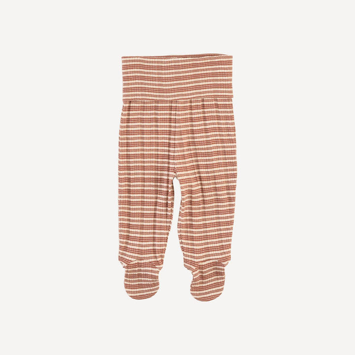 wrap layette set | rust stripe | organic cotton multi rib