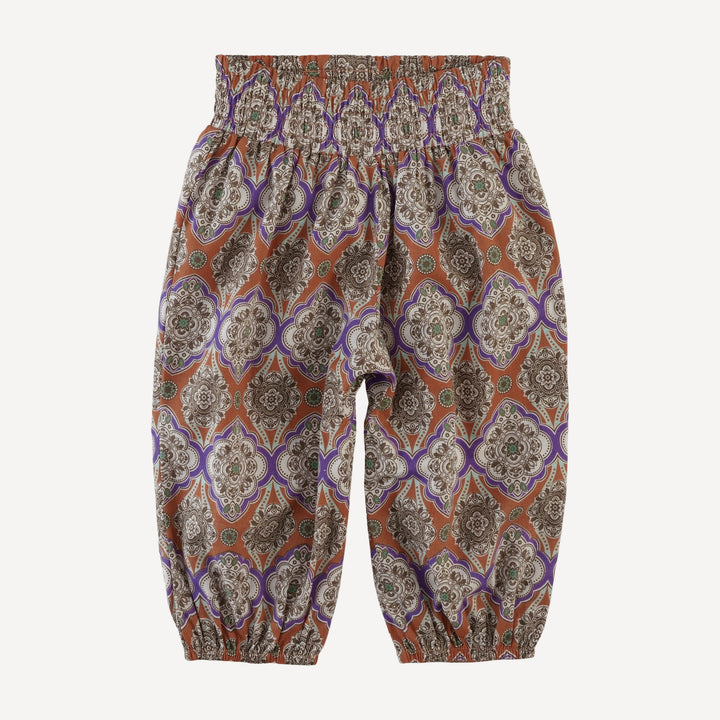 smocked gathered pant | alice wallpaper | organic cotton woven