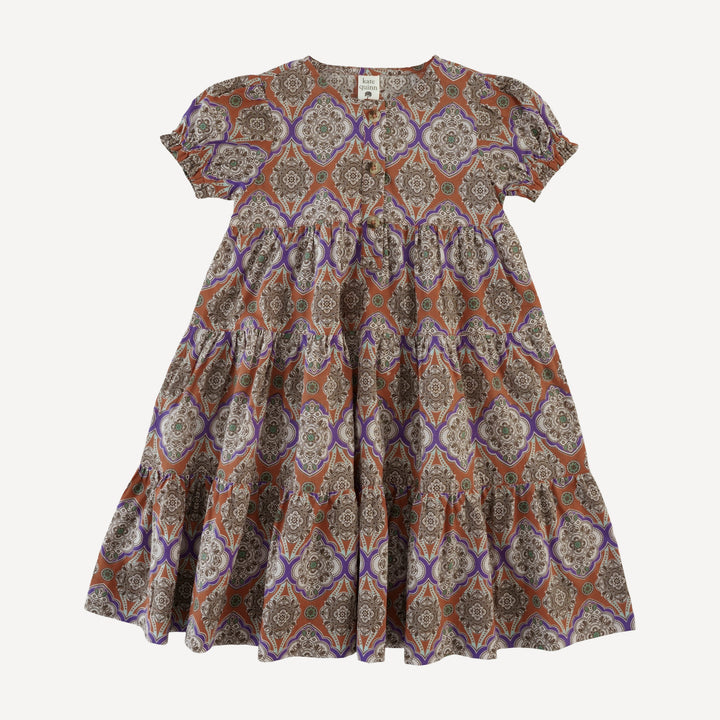 short sleeve prairie dress | alice wallpaper | organic cotton woven