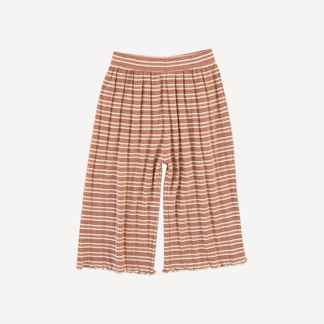 short sleeve jade set | rust stripe | organic cotton multi rib