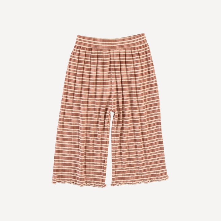 short sleeve jade set | rust stripe | organic cotton multi rib