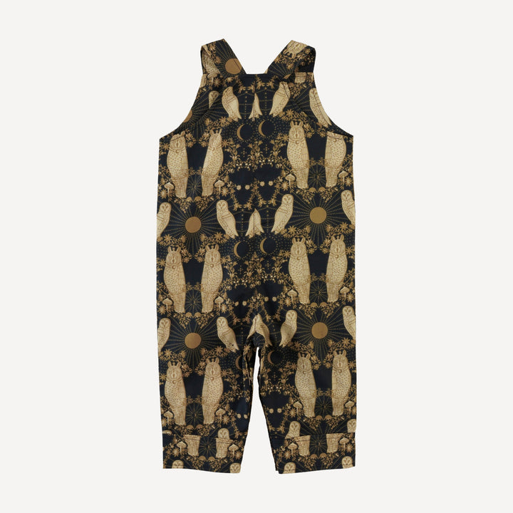 button pocket overall | mystical owl | organic cotton woven