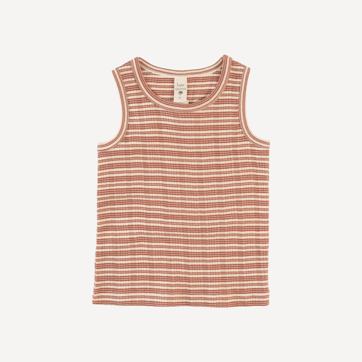 racerback tank | rust stripe | organic cotton multi rib